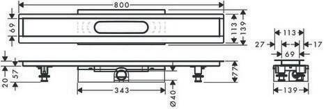 hansgrohe HG Komplettset uBox universal für Duschrinnen Fertigsets,