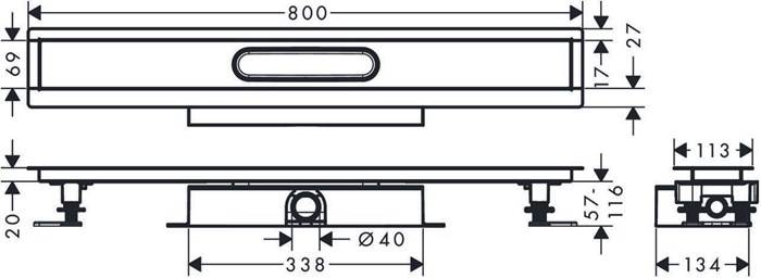 hansgrohe HG Komplettset uBox universal für Duschrinnen Fertigsets,