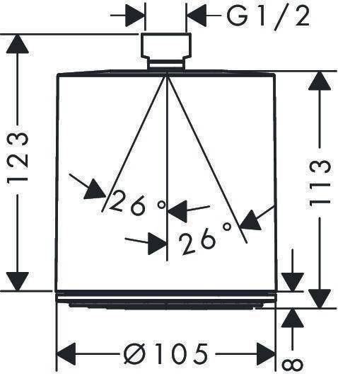 hansgrohe HG Kopfbrause 105 1jet PULSIFY mattweiss