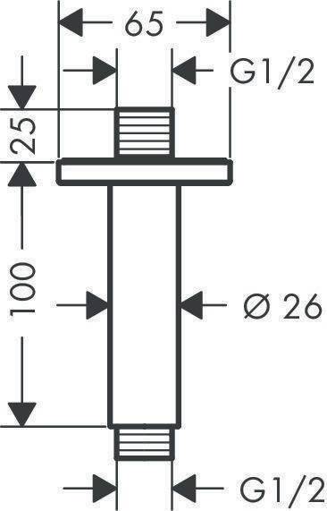 hansgrohe HG Deckenanschluss VERNIS Shape Aufputz 100mm mattschwarz