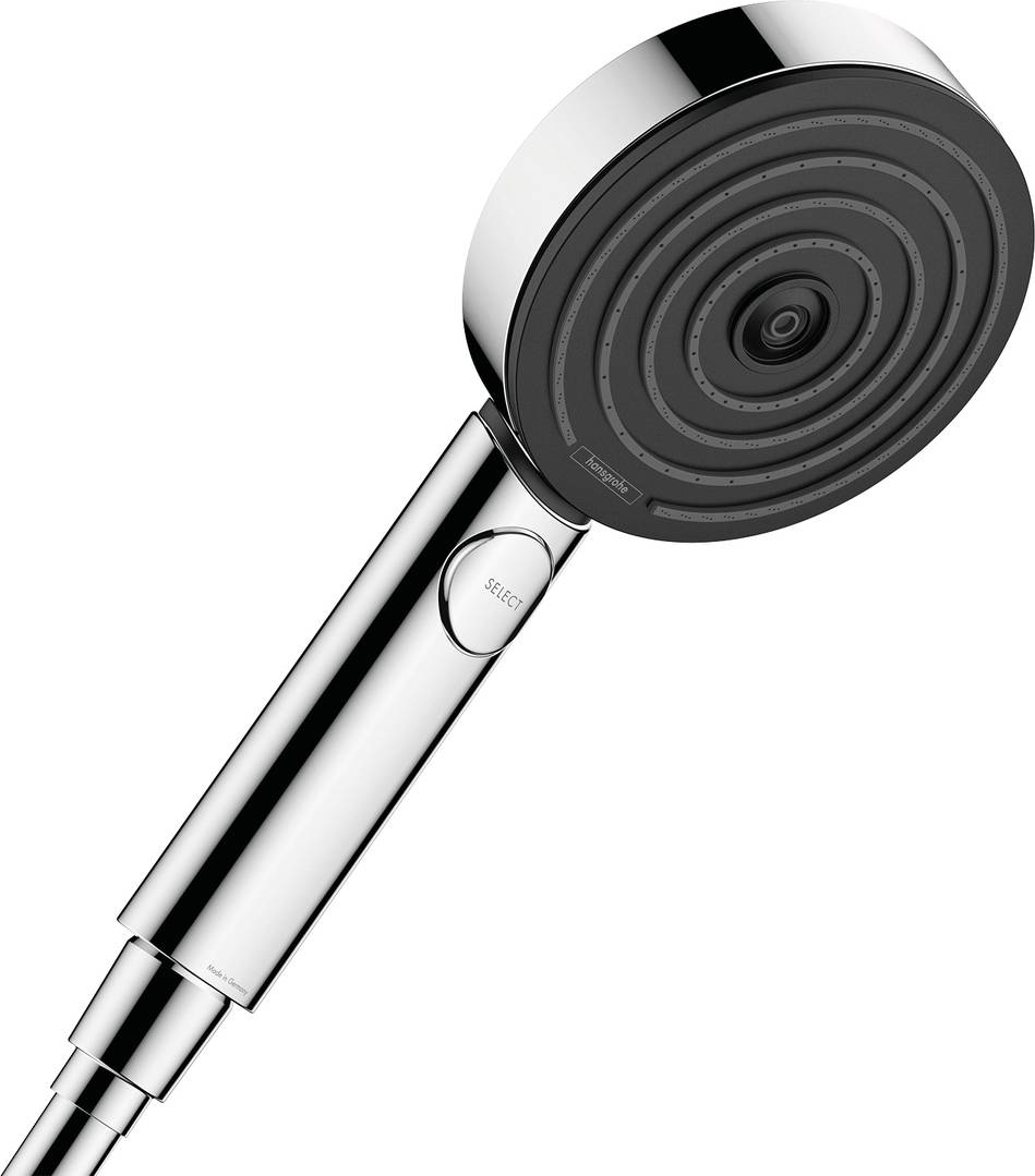 Entdecken Sie die hansgrohe Pulsify Select S Handbrause 105 3jet Relaxation EcoSmart, die perfekte Kombination aus modernem Design und