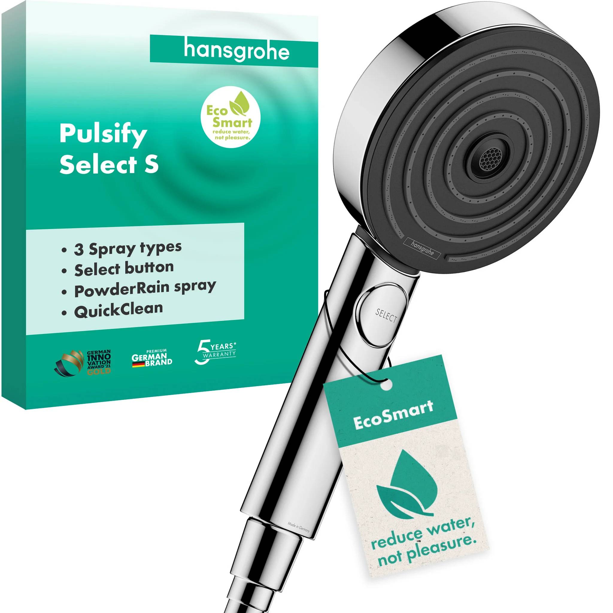 hansgrohe Handbrause Pulsify 105 3jet EcoSmart Activation chrom, 1 Stk.