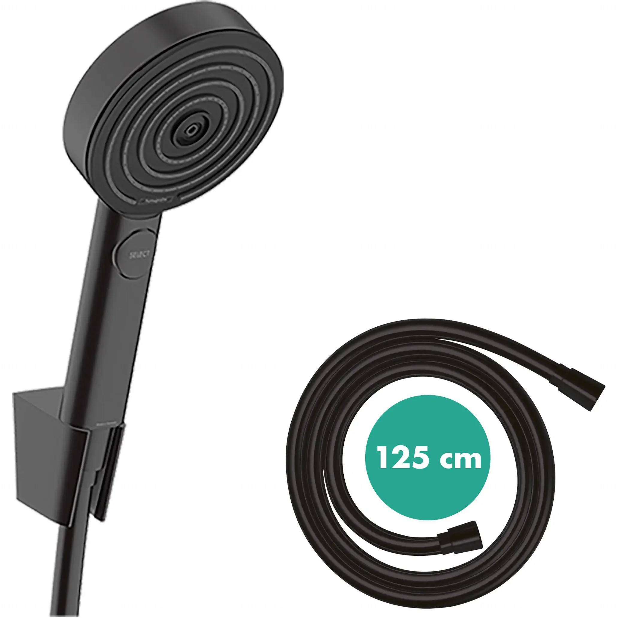 hansgrohe Brausehalterset Pulsify Select S 105 3jet Relaxation m. Schlauch 125cm Mattschwarz, 1 Stk.
