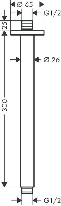 hansgrohe HG Deckenanschluss VERNIS Blend Aufputz 300mm chrom