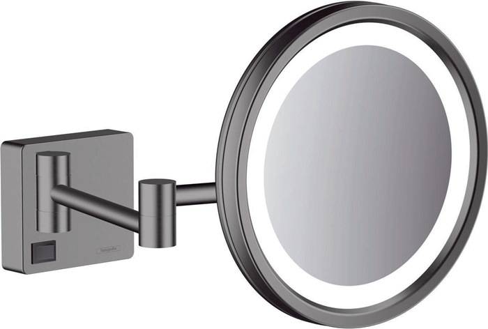 hansgrohe HG Kosmetikspiegel AddStoris mit LED Leuchte brushed black