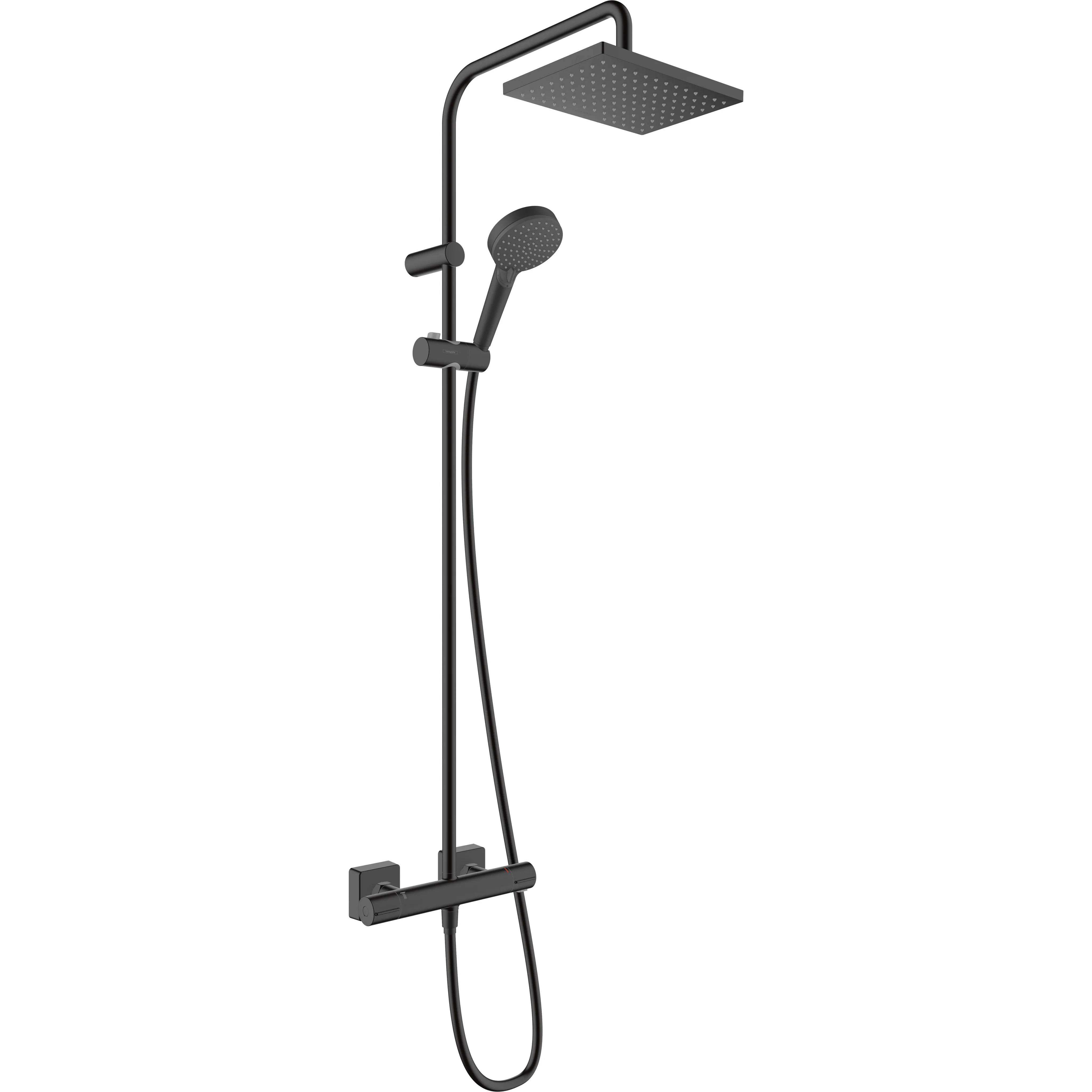 hansgrohe Showerpipe 230 1jet Vernis Shape mattschwarz mit Brausethermostat, 1 Stk.