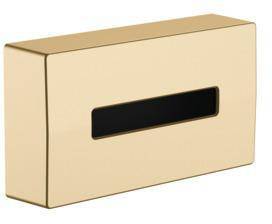 Goldener Taschentuchbox-Halter mit einer rechteckigen Öffnung auf der Oberseite zum Herausziehen von Tüchern.