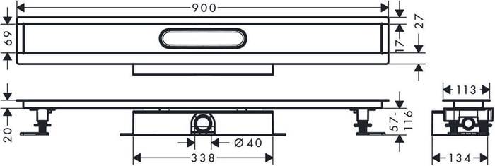 hansgrohe HG Komplettset uBox universal für Duschrinnen Fertigsets,