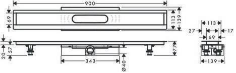 hansgrohe HG Komplettset uBox universal für Duschrinnen Fertigsets,