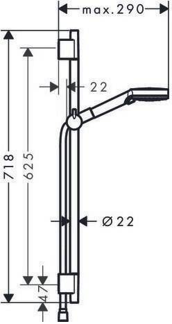 hansgrohe Brauseset VERNIS Blend Vario/Unica EcoSm Bsta 650mm