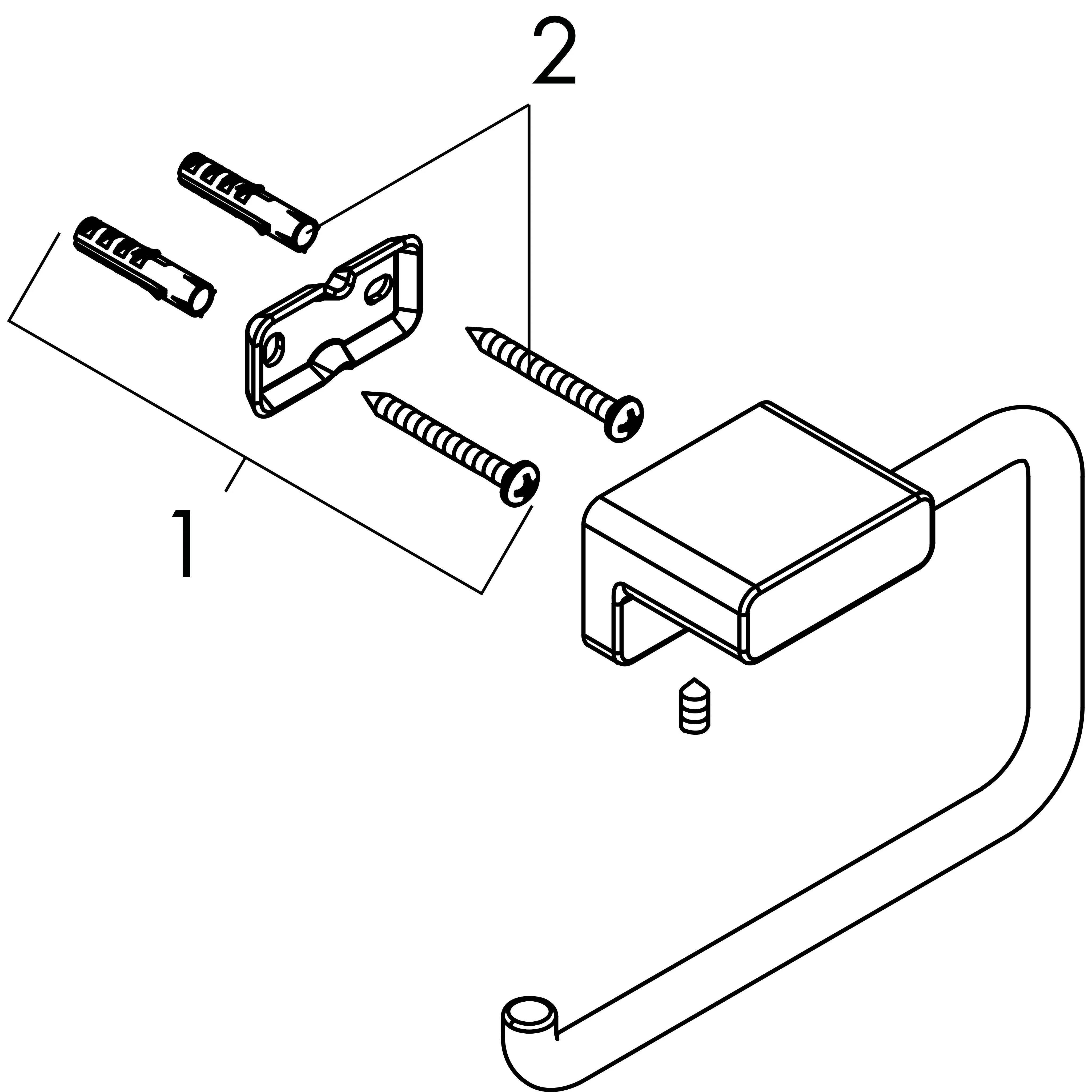 hansgrohe AddStoris Papierrollenhalter ohne Deckel BBC, 1 Stk.