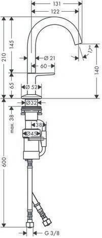 hansgrohe Waschtischmischer Select 140 AXOR ONE m PO Ablaufgarnitur 1