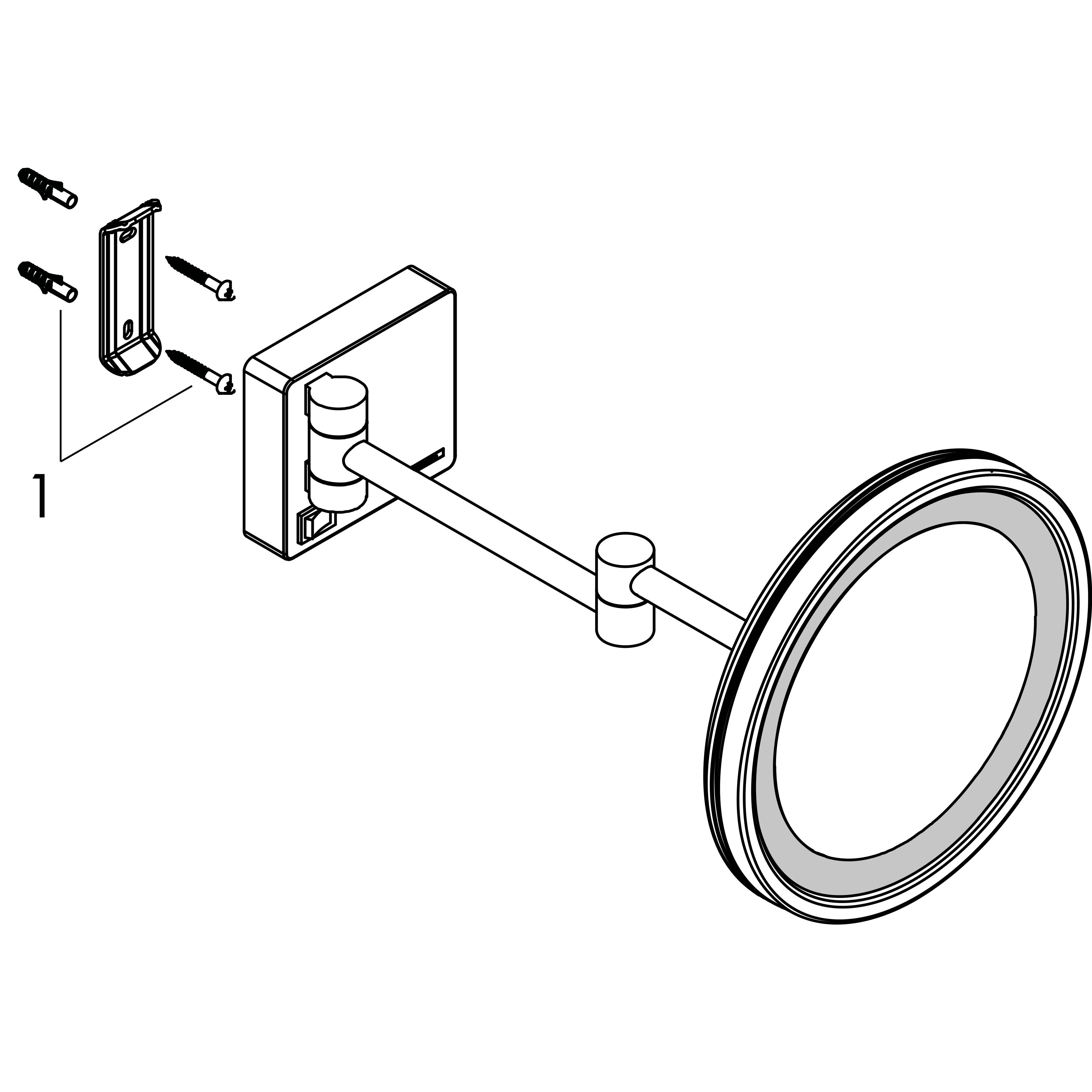 hansgrohe AddStoris Rasierspiegel mit LED Licht mattschwarz, 1 Stk.