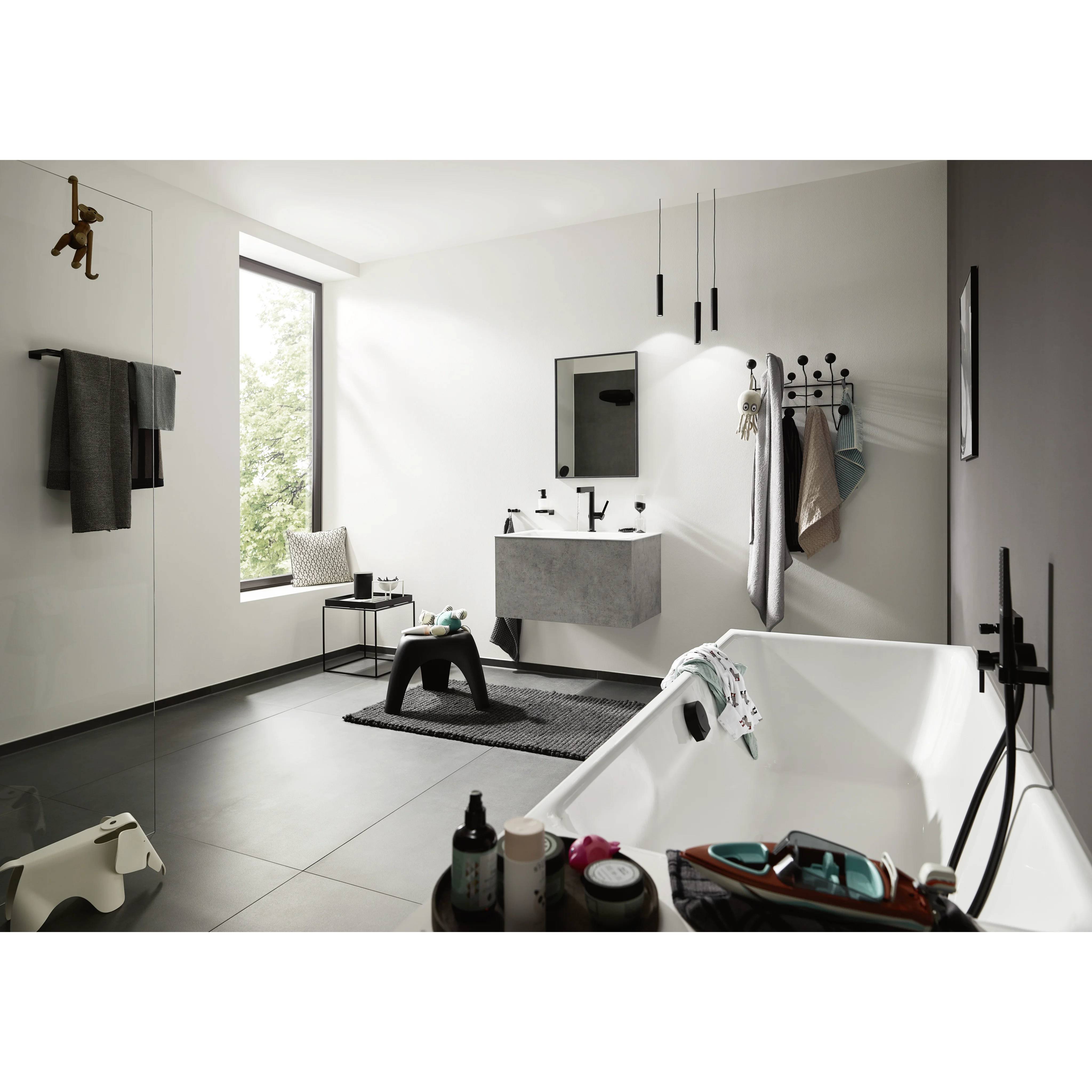 hansgrohe AddStoris Doppel-Badetuchhalter mattschwarz, 1 Stk.
