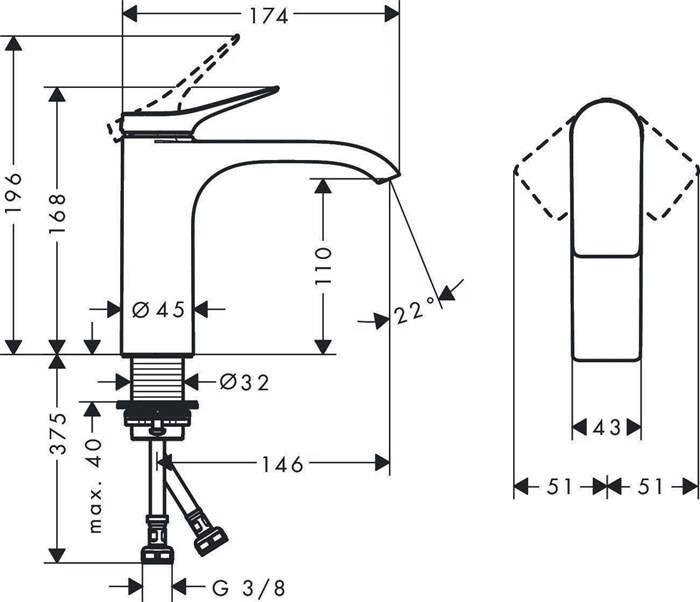 hansgrohe Waschtischmischer 110 Vivenis ohne Ablaufgarnitur chrom, 1 Stk.