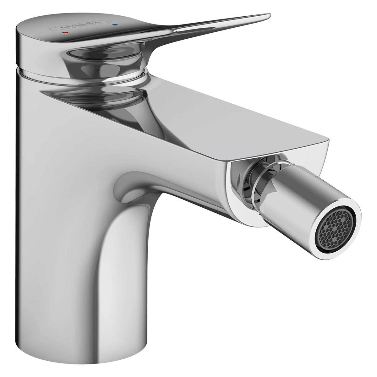 Eingriff-Badezimmerhahn aus Chrom mit zylindrischer Auslaufform, gezeigt auf weißem Hintergrund.