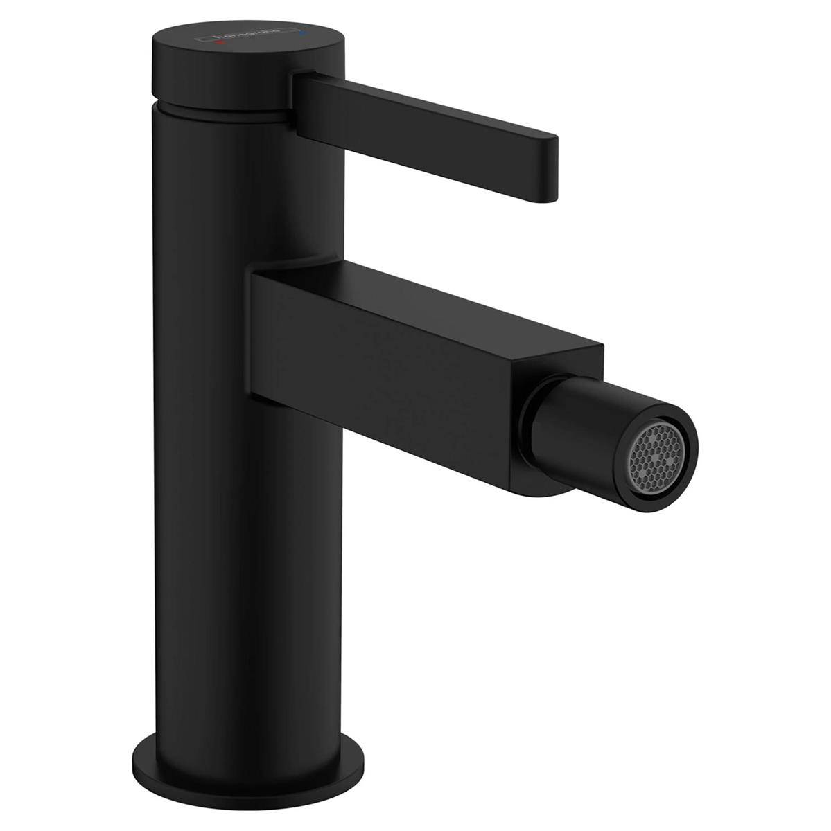 hansgrohe Finoris Einhebel-Bidetmischer mit Push-Open Ablaufgarnitur, Mattschwarz