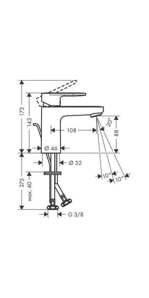 hansgrohe HG EH-WT-MI VERNIS Blend 100 m Zugstangen-Ablaufgarnitur 1