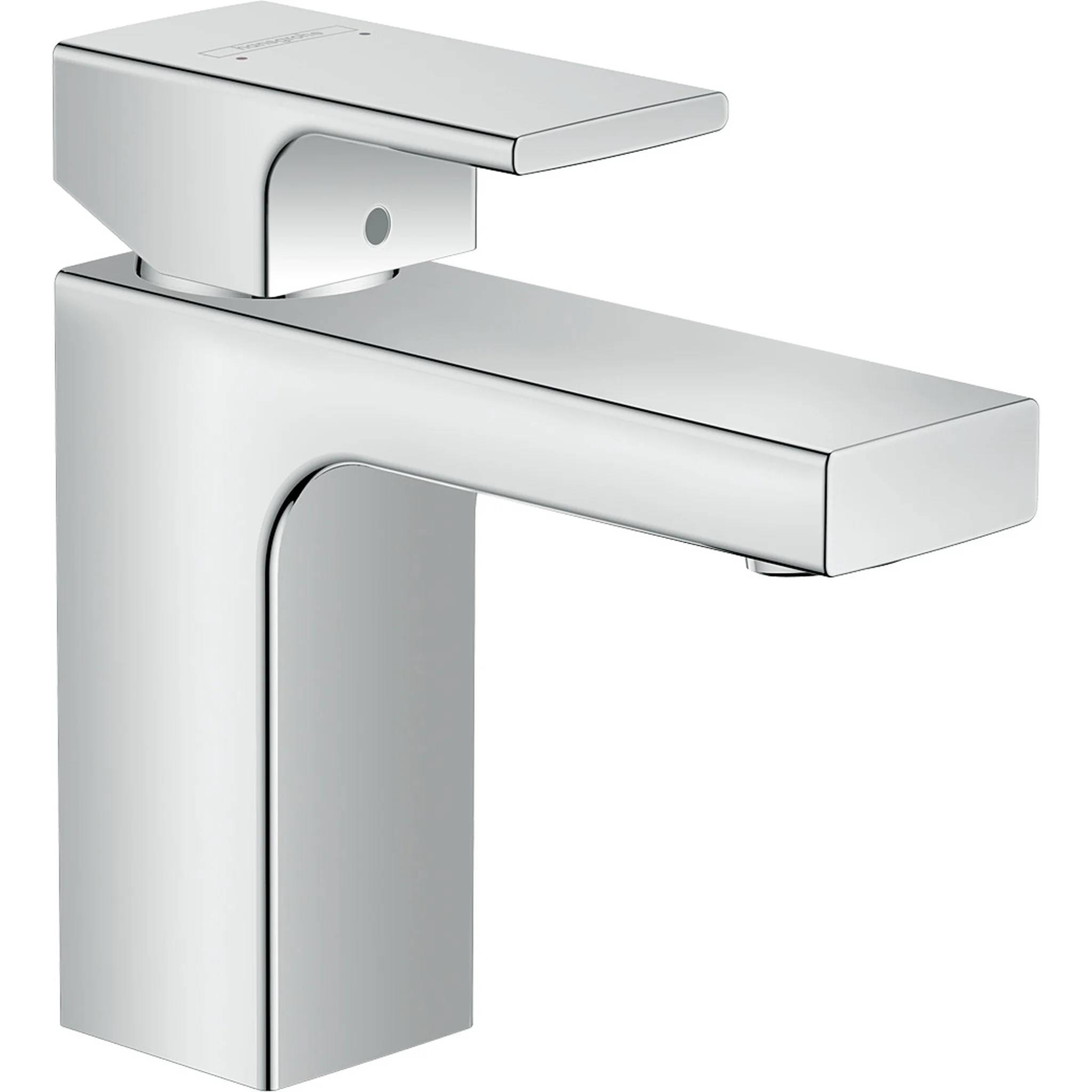 Moderner Chrom-Einhebelwasserhahn für das Badezimmer auf weißem Hintergrund.