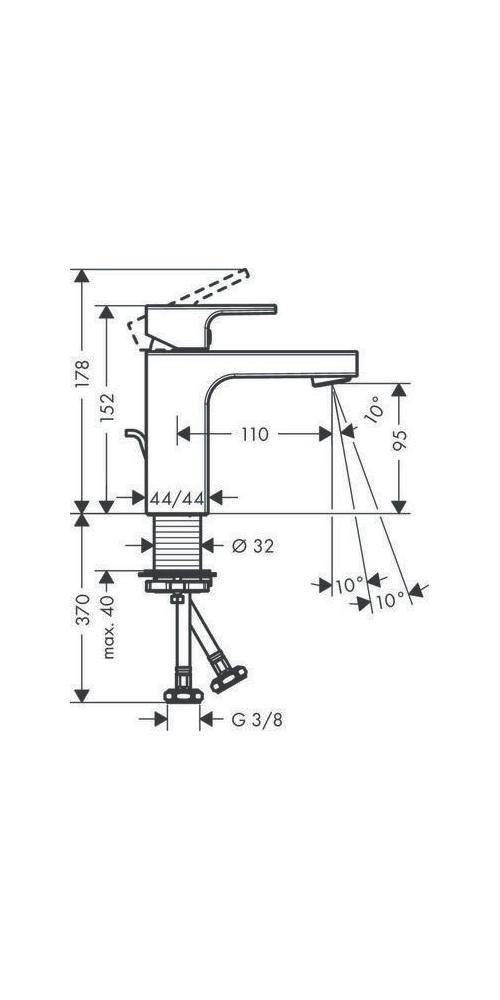 hansgrohe HG EH-WT-MI VERNIS Shape 100 m Zugstangen-Ablaufgarnitur 1