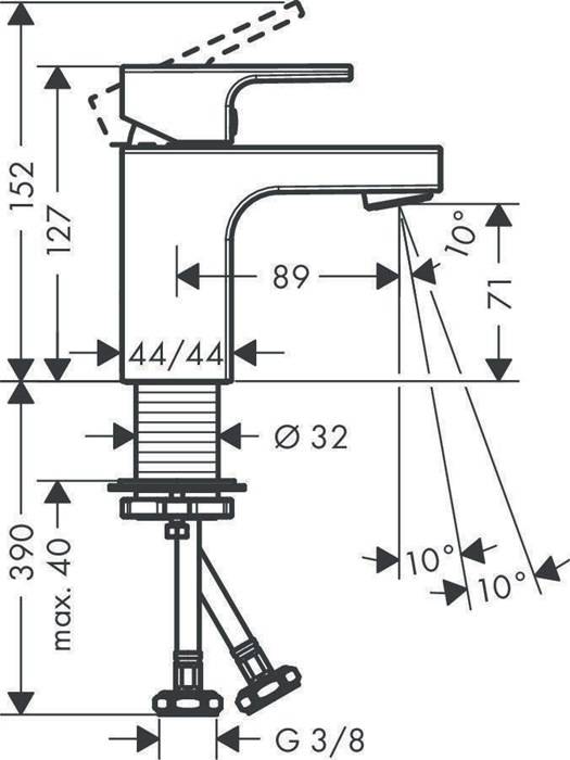 hansgrohe HG EH-WT-MI VERNIS Shape 70 ohne Ablaufgarnitur chrom