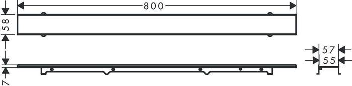 hansgrohe HG Duschrinne RainDrain Rock Fertigset, kürzbar und