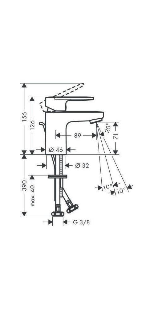 hansgrohe HG EH-WT-MI VERNIS Blend 70 m Zugstangen-Ablaufgarnitur 1