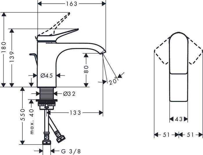 hansgrohe HG Einhebel-Waschtischmischer VIVENIS 80 m