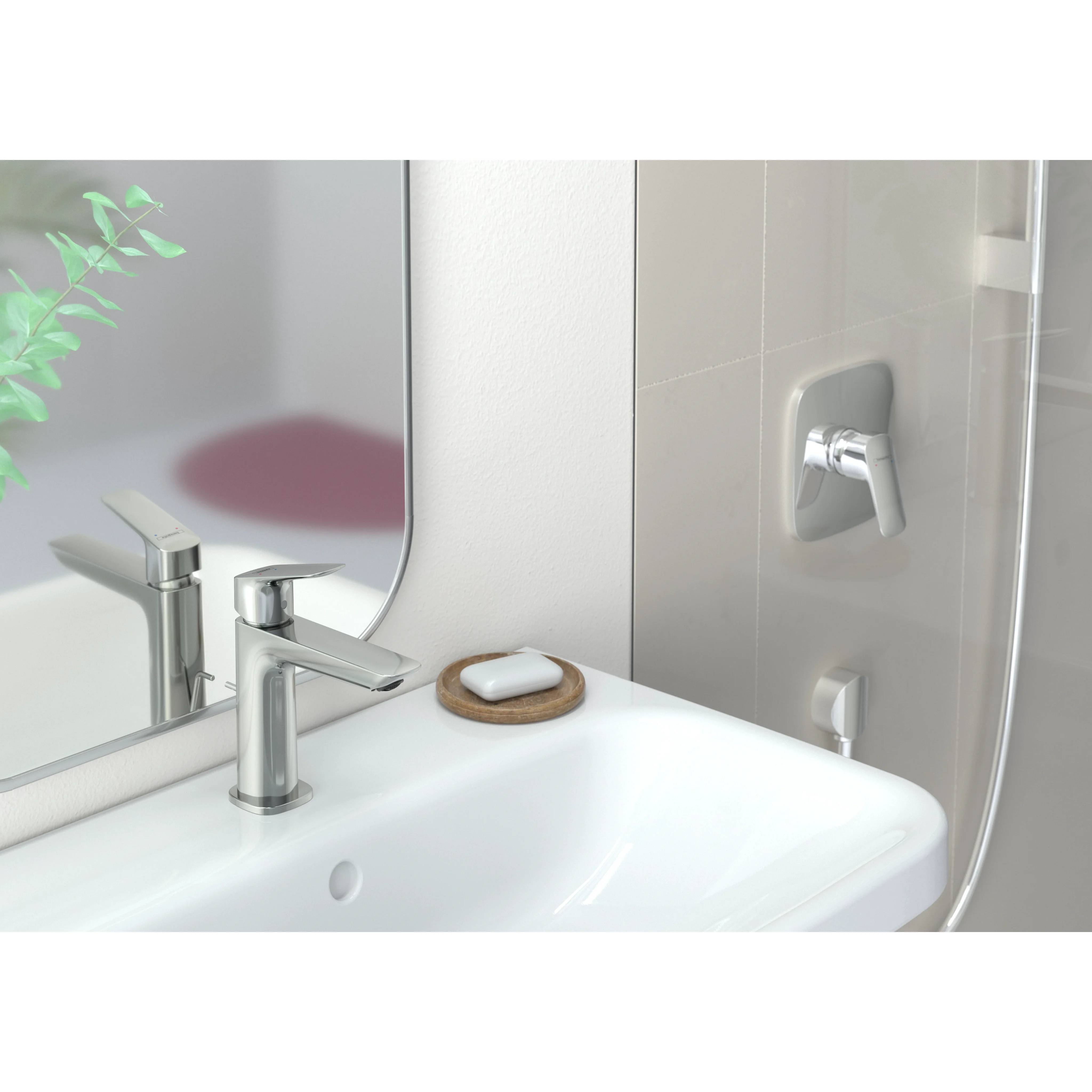 hansgrohe Logis Einhebel-Waschtischmischer, 110 Fine, ohne Ablaufgarnitur, Chrom, 1 Stk.