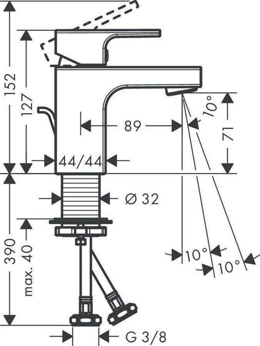 hansgrohe HG EH-WT-MI VERNIS Shape 70 m Zugstangen-Ablaufgarnitur 1