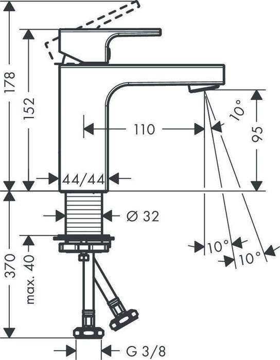 hansgrohe HG EH-WT-MI VERNIS Shape 100 ohne Ablaufgarnitur mattschwarz