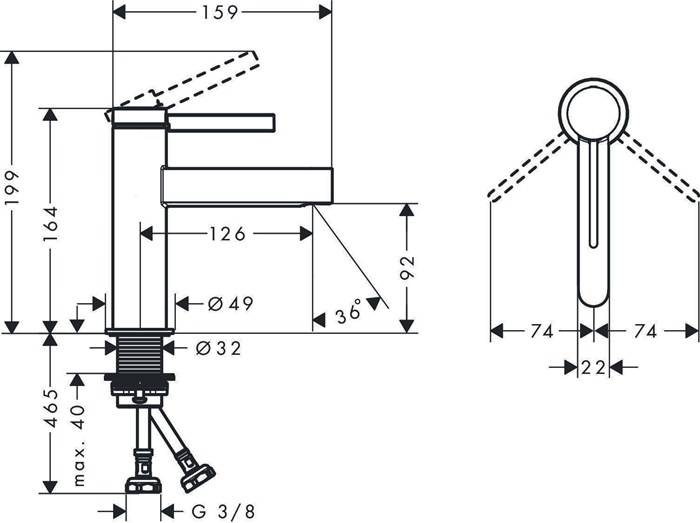 hansgrohe HG EH-WT-MI FINORIS 100 m PO Ablaufgarnitur 1 1/4"