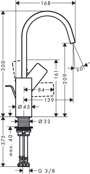 hansgrohe Einhebel-Waschtischmischer VIVENIS 210 m