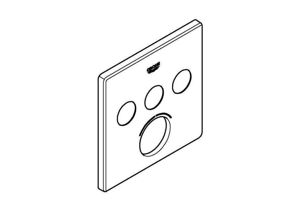 GROHE Rosette ec f Mischer mit 3 Absperrventilen chrom