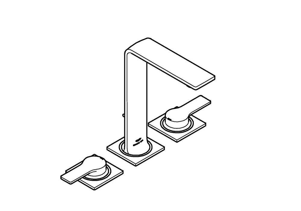 GROHE 3-Loch-Waschtisch-Wandbatterie ALLURE 1/2Zoll chr chrom