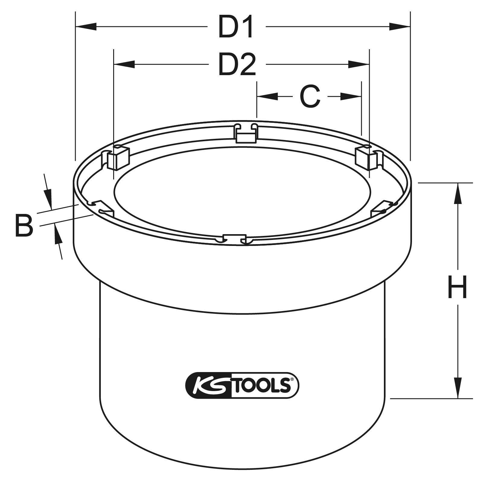 KS TOOLS Nutmuttern-Schlssel fr Differential, Hinterachse