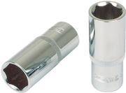 KS TOOLS Werkzeuge-Maschinen GmbH 1/2'' CHROMEplus Sechskant-Stecknuss, lang, 19mm, auf Hänger (918.1249-E)