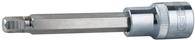 KS TOOLS Werkzeuge-Maschinen GmbH 1/2'' CHROMEplus Bit-Stecknuss Innensechskant, lang, 7mm, auf Hänger (918.1657-E)
