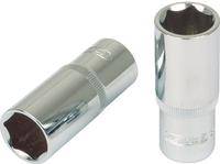 KS TOOLS Werkzeuge-Maschinen GmbH 3/8'' CHROMEplus Sechskant-Stecknuss, lang, 9mm, auf Hänger (918.3829-E)