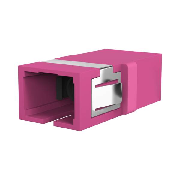 Kupplung SC Simplex OM4 erikaviolett -- flanschlos Glasfaserverkabelung Glasfaser Kupplungen OM4