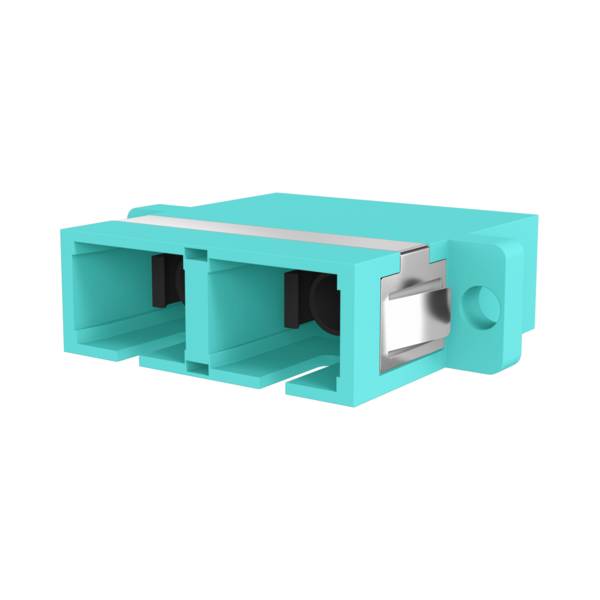 Kupplung SC Duplex OM3 aqua -- Glasfaserverkabelung Glasfaser Kupplungen OM3