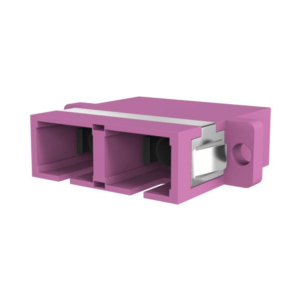 Kupplung SC Duplex OM4 erikaviolett -- Glasfaserverkabelung Glasfaser Kupplungen OM4