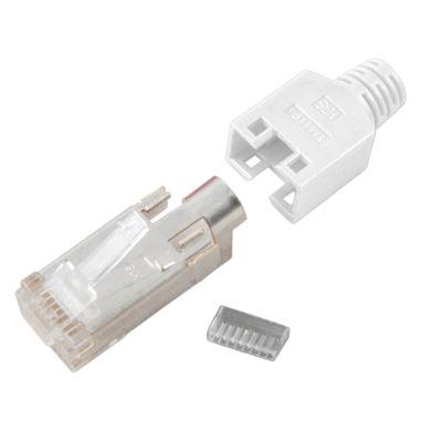 RJ45-Hirose Stecker STP, TM11 beige, -- Set 50 Stück, 3 Elemente, Cat.5e Kupferverkabelung RJ45 +