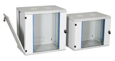 19 Wandgehäuse 6HE, fest, 1-teilig -- RAL7035, Tiefe 400 mm Netzwerk- und Serverschränke fest