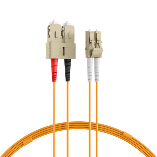 Duplex Patchkabel LC-SC OM1 -- 20m LSZH 2mm orange Glasfaserverkabelung Glasfaser OM1