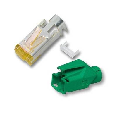 RJ45-Hirose Stecker STP, TM31 grün, 100 -- Stück, 3 Elemente, Cat.6A Kupferverkabelung RJ45 + RJ
