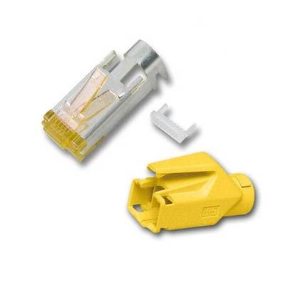 RJ45-Hirose Stecker STP, TM31 gelb, 100 -- Stück, 3 Elemente, Cat.6A Kupferverkabelung RJ45 + RJ