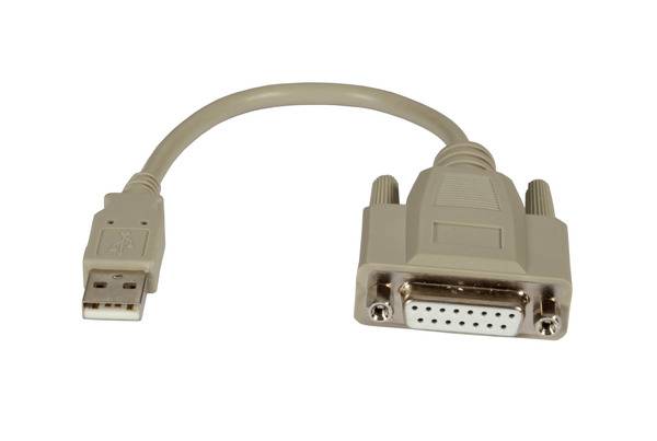 USB2.0 Adapterkabel Game Port, 0,2m -- USB-A St/D-SUB15 Buchse SALE Multimedia Port