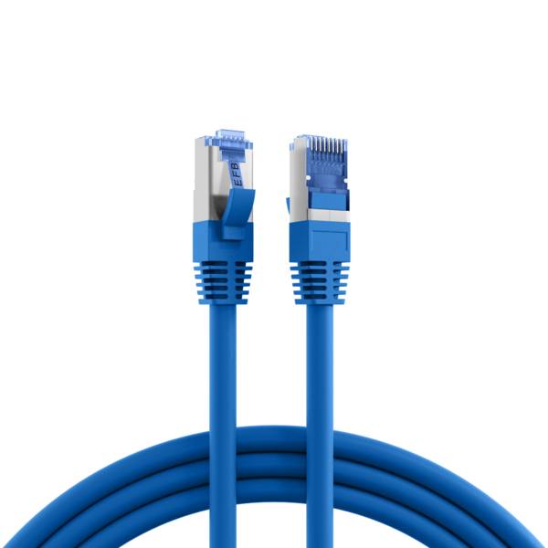 RJ45 Patchkabel Cat.6A S/FTP TPE -- Cat.7 Rohkabel superflex blau 0,5m Kupferverkabelung