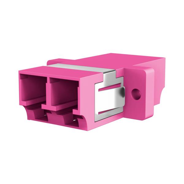 Kupplung LC Duplex OM4 erikaviolett -- Glasfaserverkabelung Glasfaser Kupplungen OM4